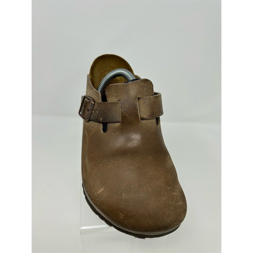 Birkenstock Boston Clogs Tobacco Brown Slip-On Buckle Cork Footbed Size 38 - Picture 4 of 14